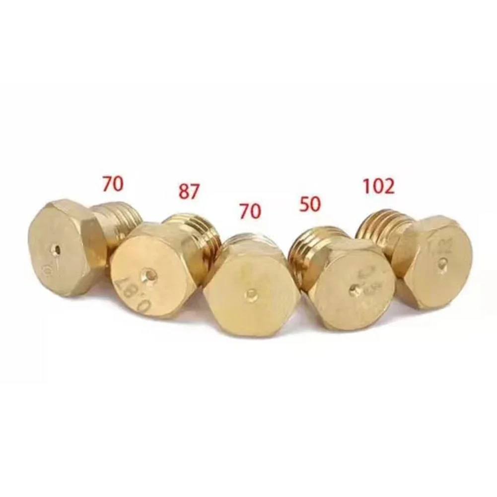 Accessories Nozzle Gas Stove Nozzle 0.5/0.7/0.7/0.87/1.02 5 Pcs For Commercial Gas Stoves LPG Gas Jet Set Metal