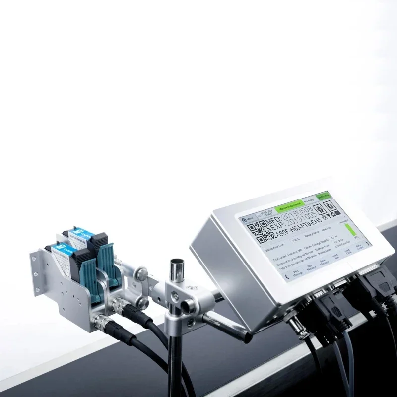T290E 25.4mm/50.8mm TIJ Coder Printing Machine Expiry Date GS1 Code Intelligent Continuous Inkjet Printer