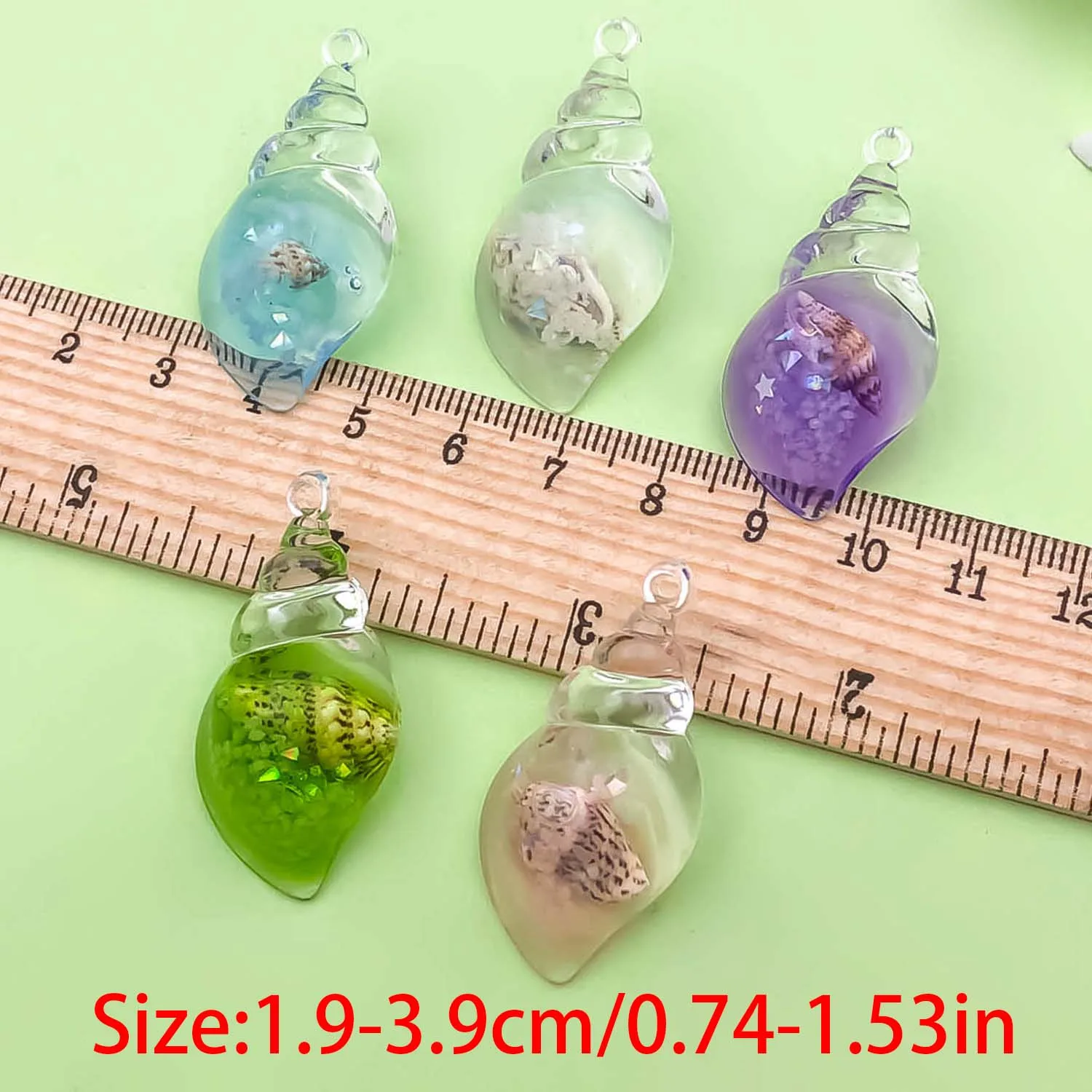 5pcs Luminous Conch Design Charms for DIY Jewellery Making
