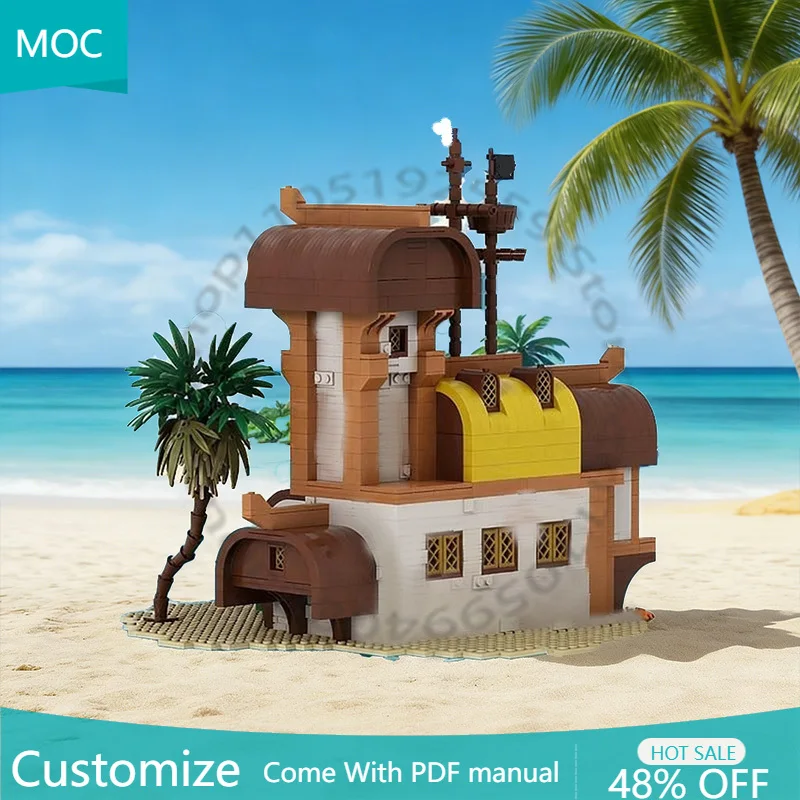 1072 قطعة من مكعبات البناء المعيارية على شكل منزل القراصنة، تصميم إبداعي للأطفال، لعبة بسيطة للتركيب الذاتي، هدايا للعطلات