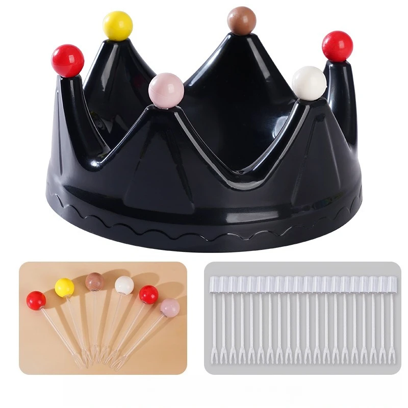 

New Minimalist Style Crown Fruit Tray with Fork High Aesthetic Value High-end Candy Tray for Home Living Room