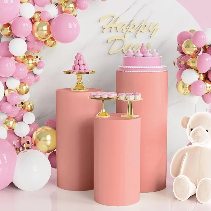 Wedding Party Cylinder Covers Solid Color  Ceremony Cake Stand Decor Supplies Home Decoration