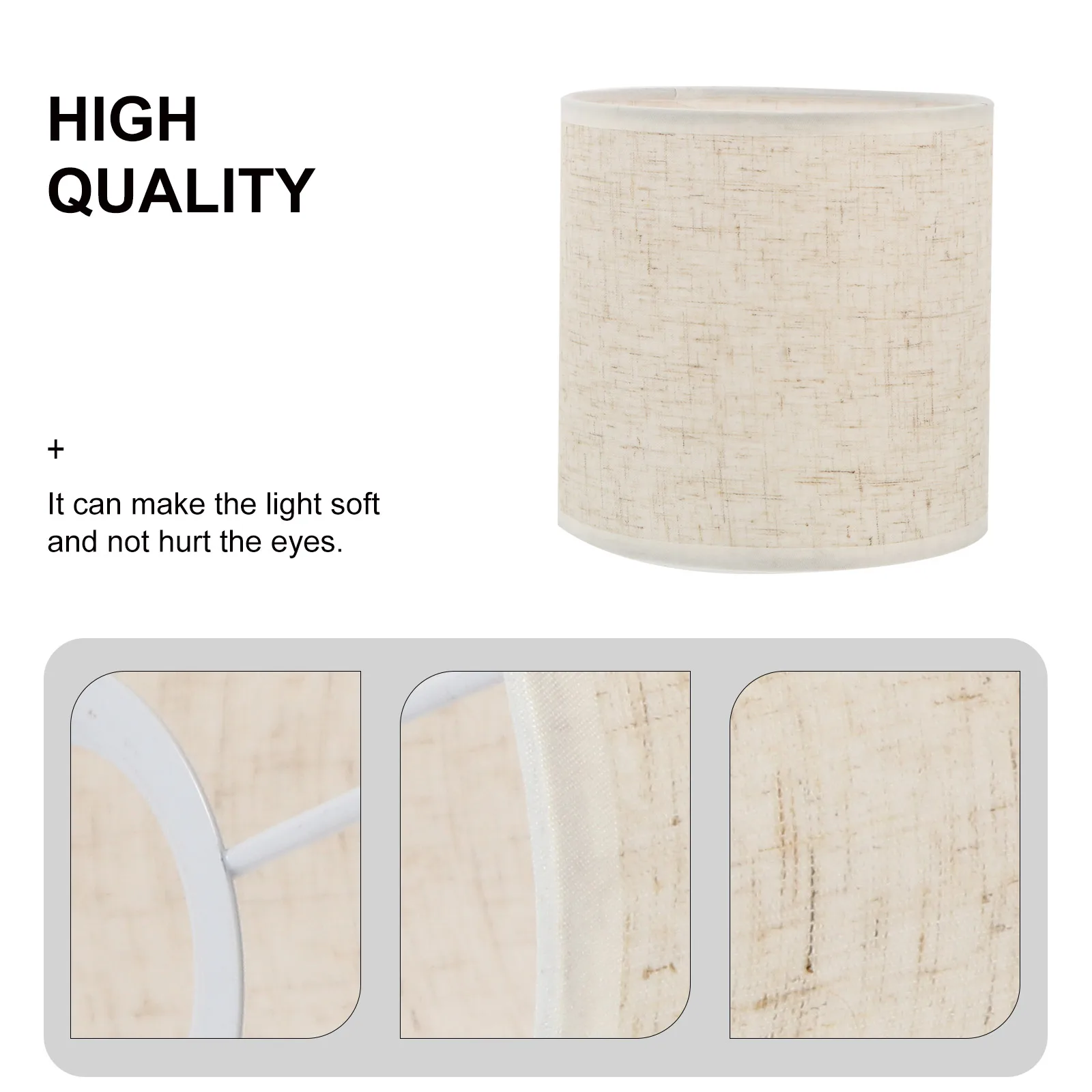 

Linen Lamp Shade Cloth Lampshade Modern Bedroom Hanging Light Rustic Decor Durable Small Size Match Home Ceiling Pendant