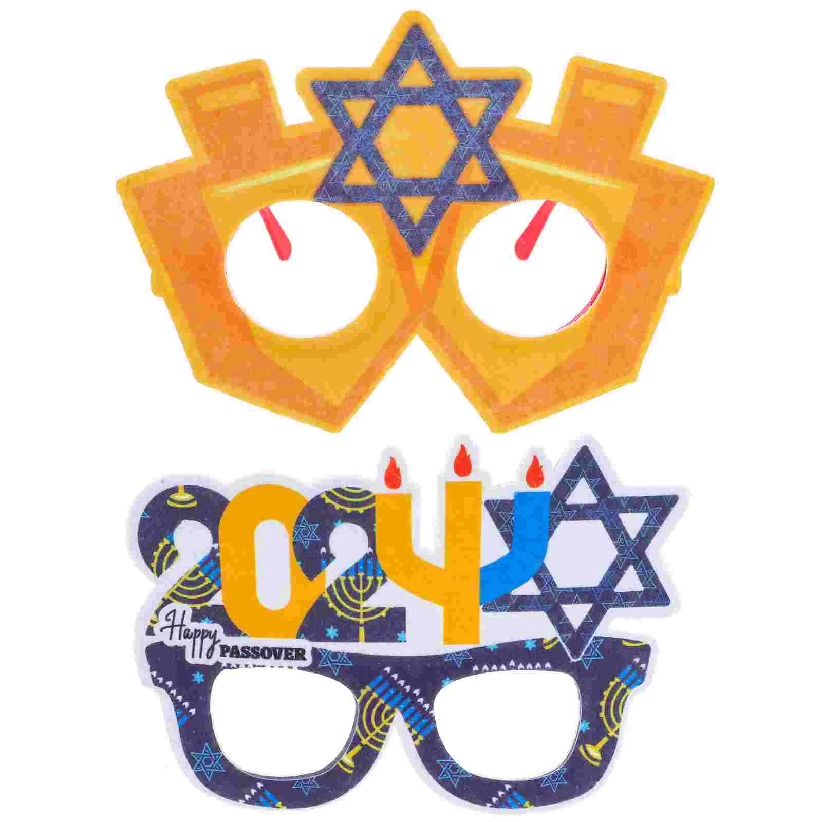 2 Pcs Kosher Party Glasses Funny Miniature Passover Supplies Plastic Decor Eyeglasses Props