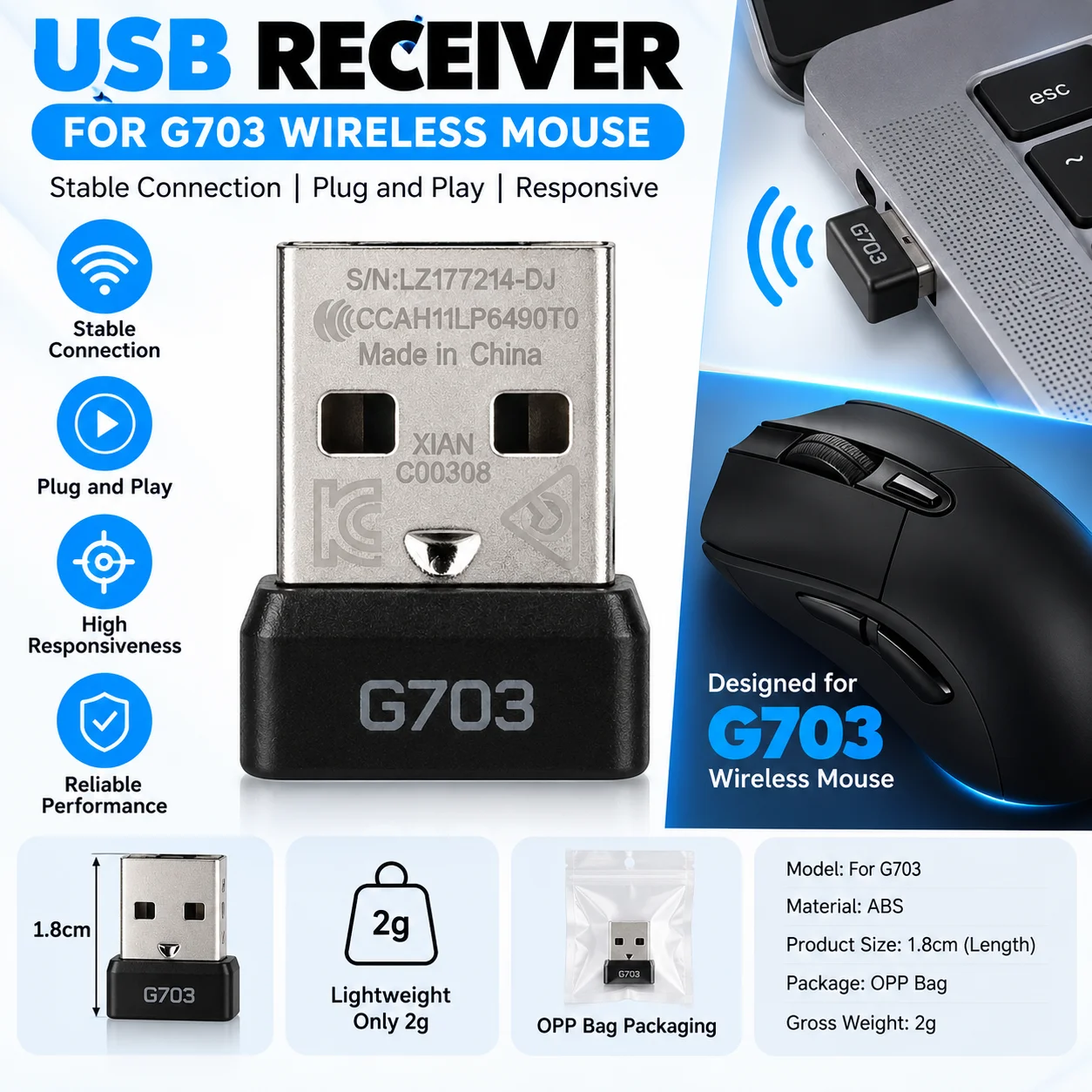 Gaming Accessories Brands - USB Receiver For Logitech G703 Mouse