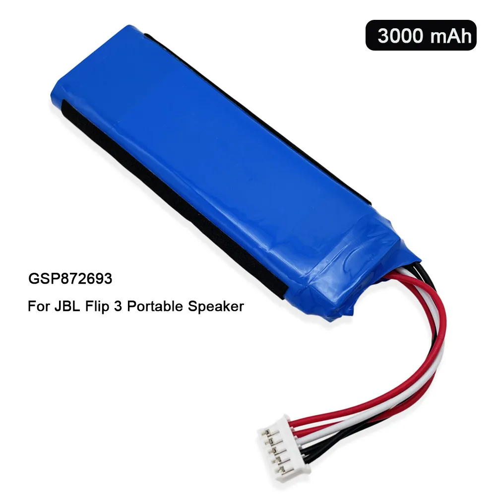 GSP872693 Battery 3.7V 3000mAh for JBL Flip 3 JBLFLIP3GRAY Replacement JBL New