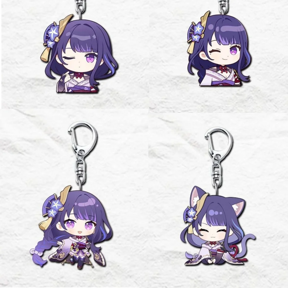 

Genshin Impact Car Keychain General Thunder and Lightning Cute Acrylic Book Packaging Ornament Pendant Cartoon Halloween Gift