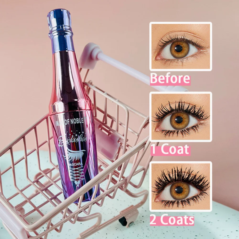24 個黒防水マスカラ長くするまつげエクステンション厚いシルク繊維マスカラ女性メイクアイ化粧品ツール