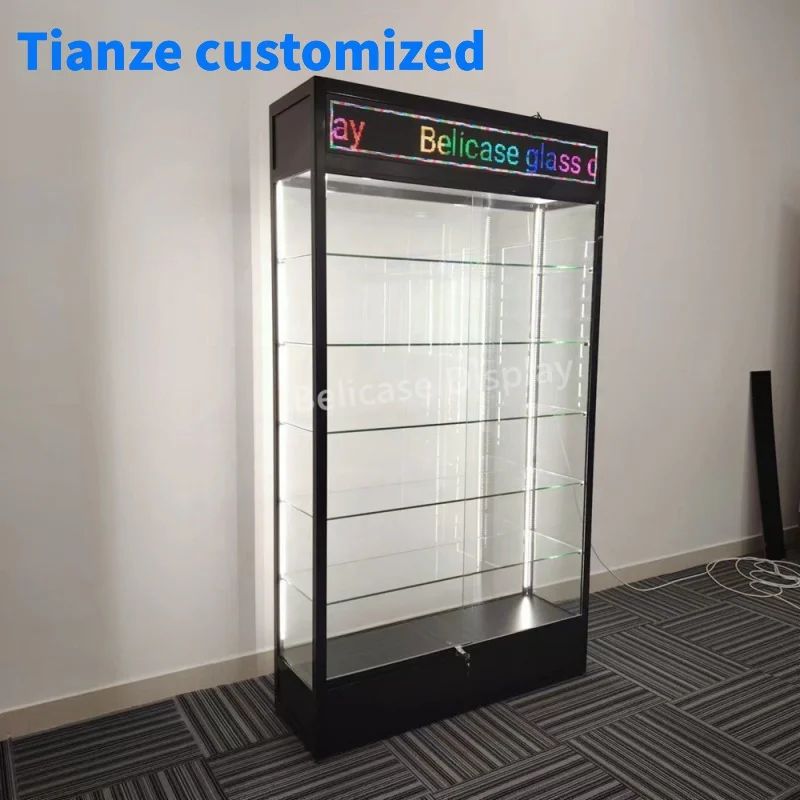 

(customized)Factory Price Wall Display Showcase FullDisplay Show Retail Store Showcase Glass Cabinet with Screen