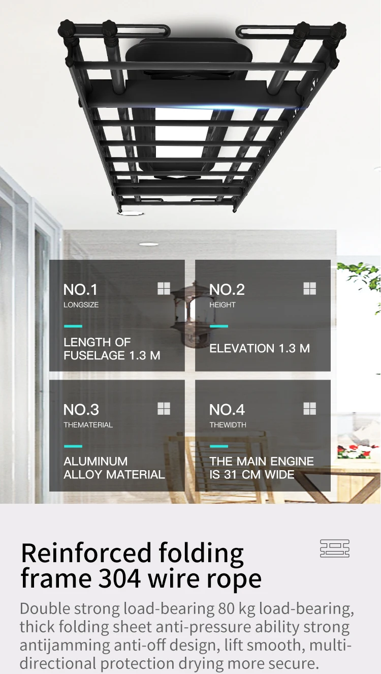 Stendibiancheria a soffitto con sollevamento elettrico stendibiancheria intelligente automatico per stendibiancheria a soffitto