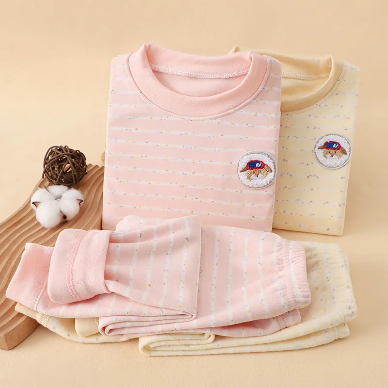 2026 New Children Striped Pajama Sets Designed for Autumn and Winter Homewear Suitable Kids Daily Wear and Sleep