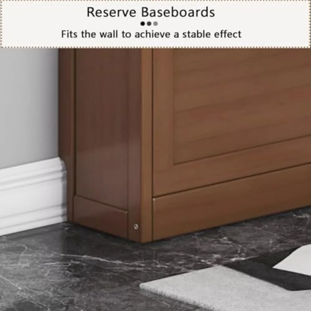 خزانة أحذية ذات درج قابل للطي للمدخل، منظم أحذية من الخيزران مع مساحة تخزين مخفية، خزانة أحذية بثلاثة أدراج للباب المنزلق #4