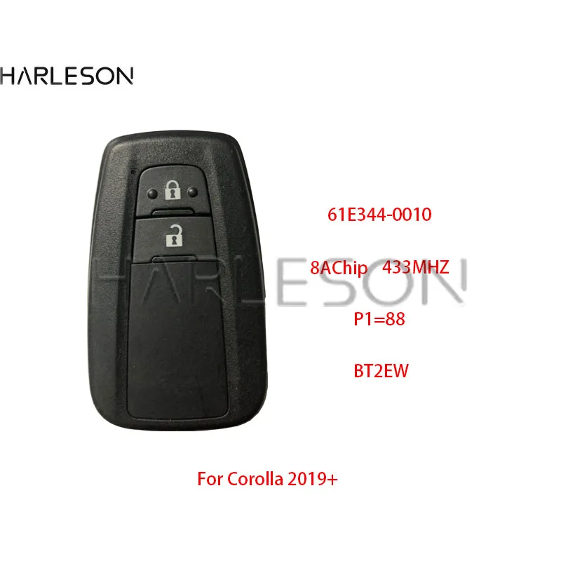 

Original Remote Control Key For Toyota Corolla 2019+ Smart Key 2/3Buttons 89904-02100 8AChip 433MHz BT2EW P1 88 Promixity Card