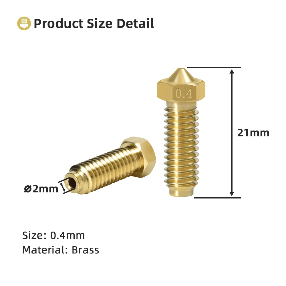 BIGTREETECH-Bico de latão roscado, atualização para 1.75 Filament, Anycubic Kobra 2 Hotend Extrusora, High Flow, 0.2mm, 0.4mm, 0.6mm, 0.8mm, 1.0mm