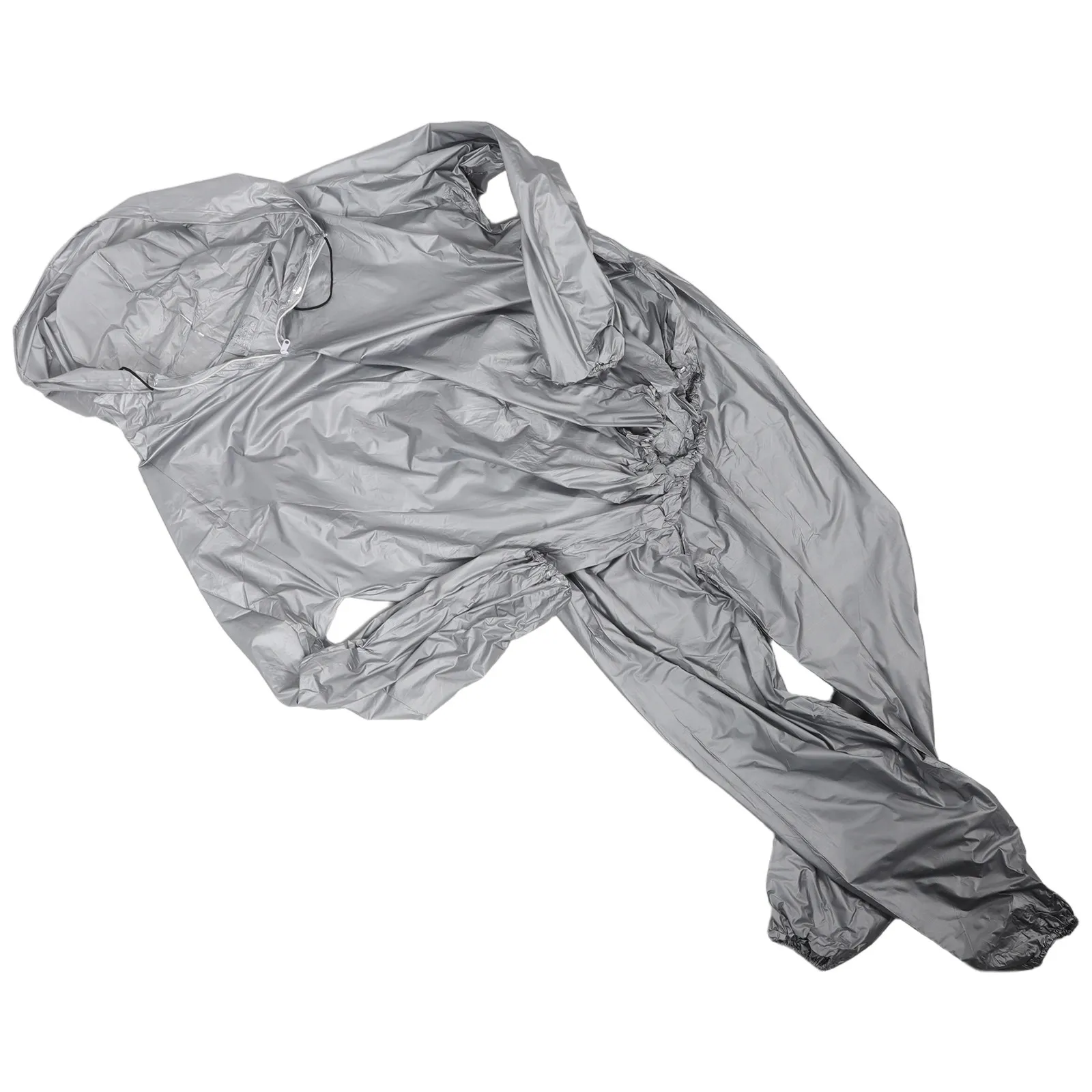 Sauna Sweat Suit Hoodie Zipper 0.1mm Silver Xl Full Body Gym Workout Suit Top Pants Men Women Sweat-Boosting Compression