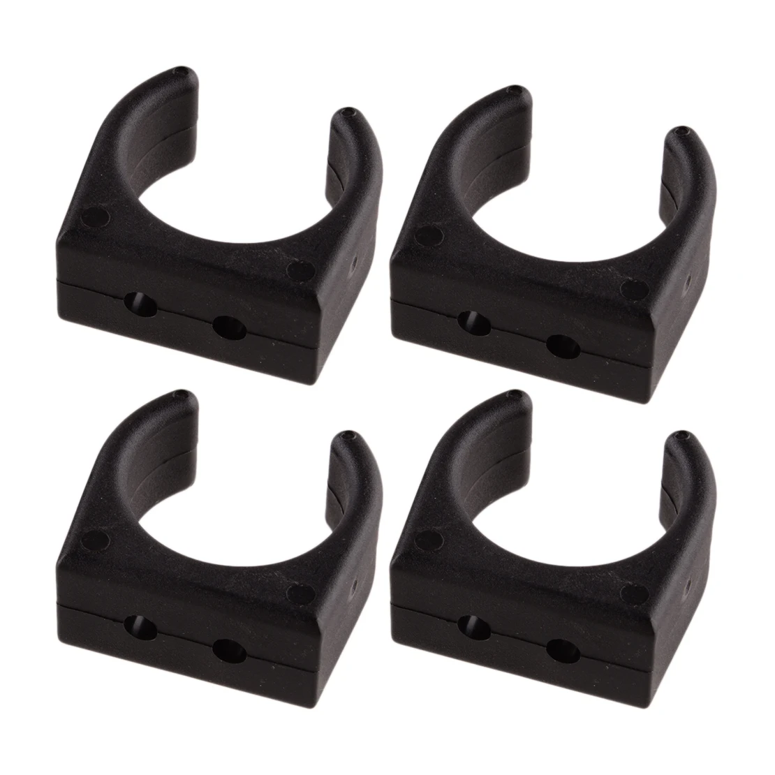 

4pcs Black Storage Clip 1-1/4" Paddle Pole Light Holder Boat Hook Ladder Fish Net Secure Fitting Accessories