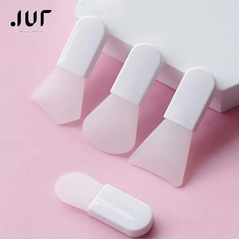 1/3PCS Mini Short Handle Mask Brush Silicone Face Mask Brush Foundation Applicator BB Cream Blender Flat Soft Makeup Tool