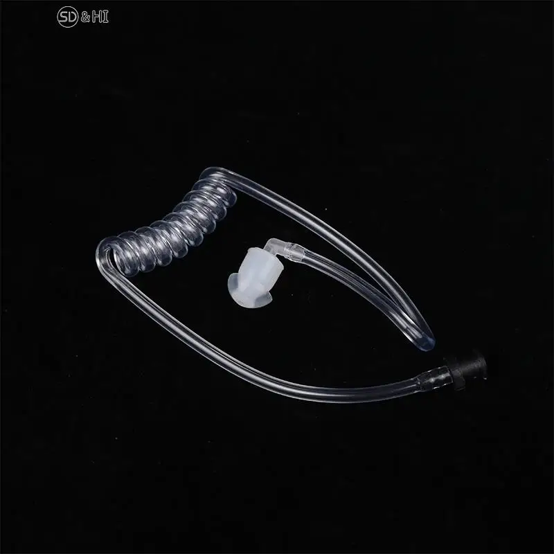 Black Spring Air Tube Acoustic Air Tube Earplug Replacement For Radio Earpiece Headset Replacement Walkie Talkie Earphone Coil
