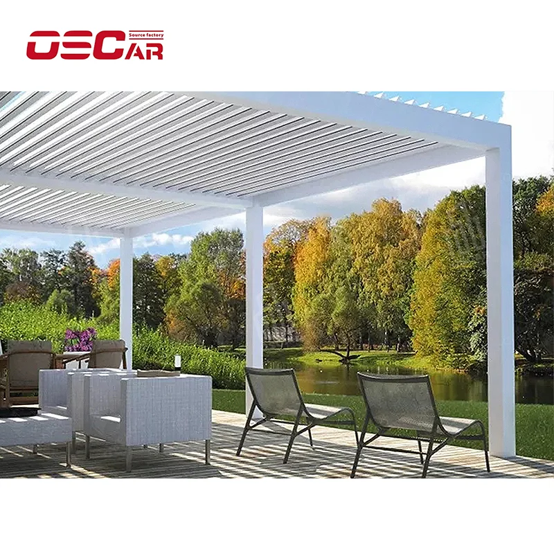 Wall mounted aluminum set solar panel waterproof sunroom pergola brackets glass walls pavilion smart pergolas for outdoor