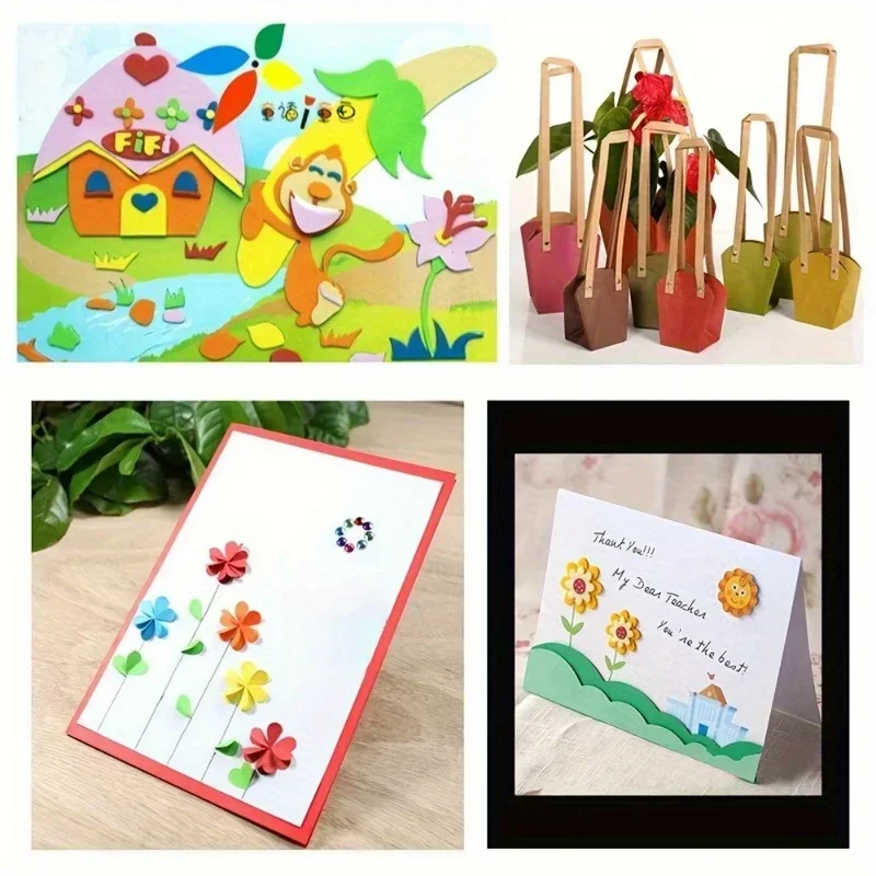 ورق اوريغامي مزدوج الجوانب 100 ورقة 10 ألوان A4 ورق سهل الطي للمبتدئين ورق الحرف رافعة أدوات مكتبية مصنوعة يدويًا للأطفال