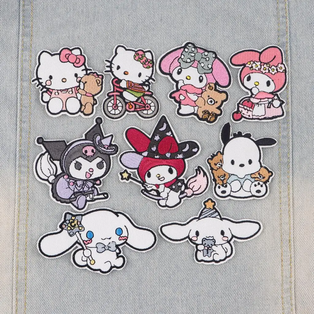 Kawaii Cartoon Animals Cartoon Embroidered Magic Patch For Clothing Cute Patches On Clothes DIY Badges On Backpack