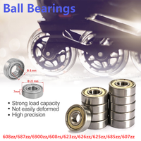 10Pcs 608zz/687zz/6900ZZ/608rs/623zz/626zz/625ZZ/685zz/607zz Ball Bearing Carbon Steel for Skateboards Inline Skates Scooters