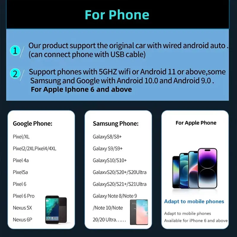 جديد لاسلكي CarPlay أندرويد محول السيارات السلكية إلى اللاسلكية 2 في 1 سيارة صغيرة Ai صندوق لأودي تويوتا VW بيجو MG فورد USB دونغل #4