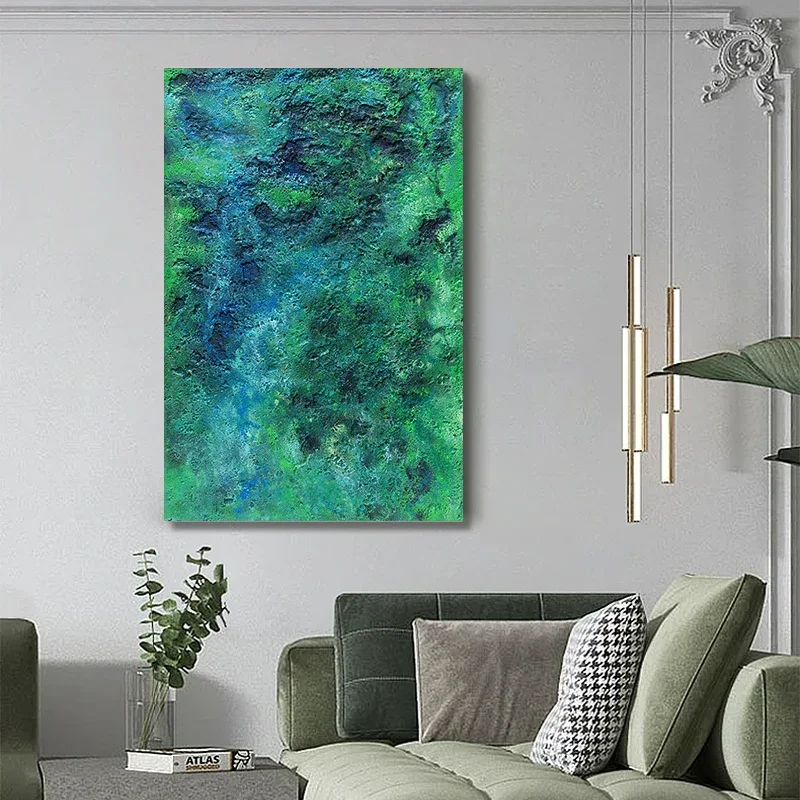 

z Home Decor Large Hand Painted Painting 3D Texture Wall Art Mixed Media Wall Artwork