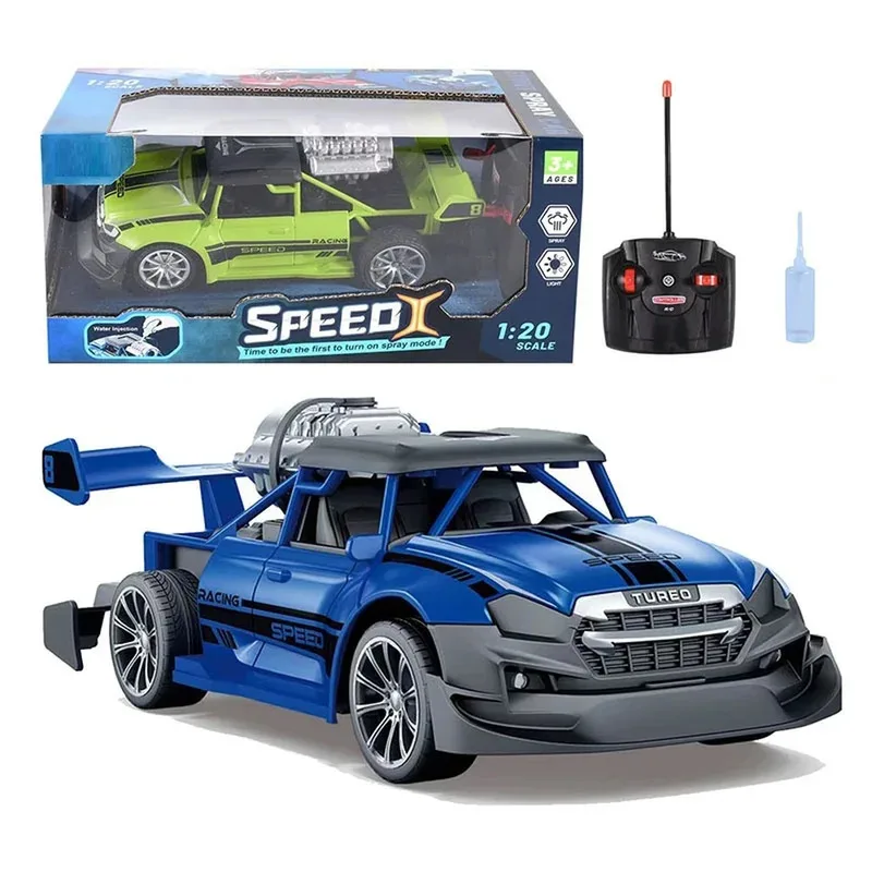 

1:20 RC Racing Car Remote Control Truck with Light Smoke Spray Electric Racing Vehicle Radio Control Model Kid Gift Boy Toy
