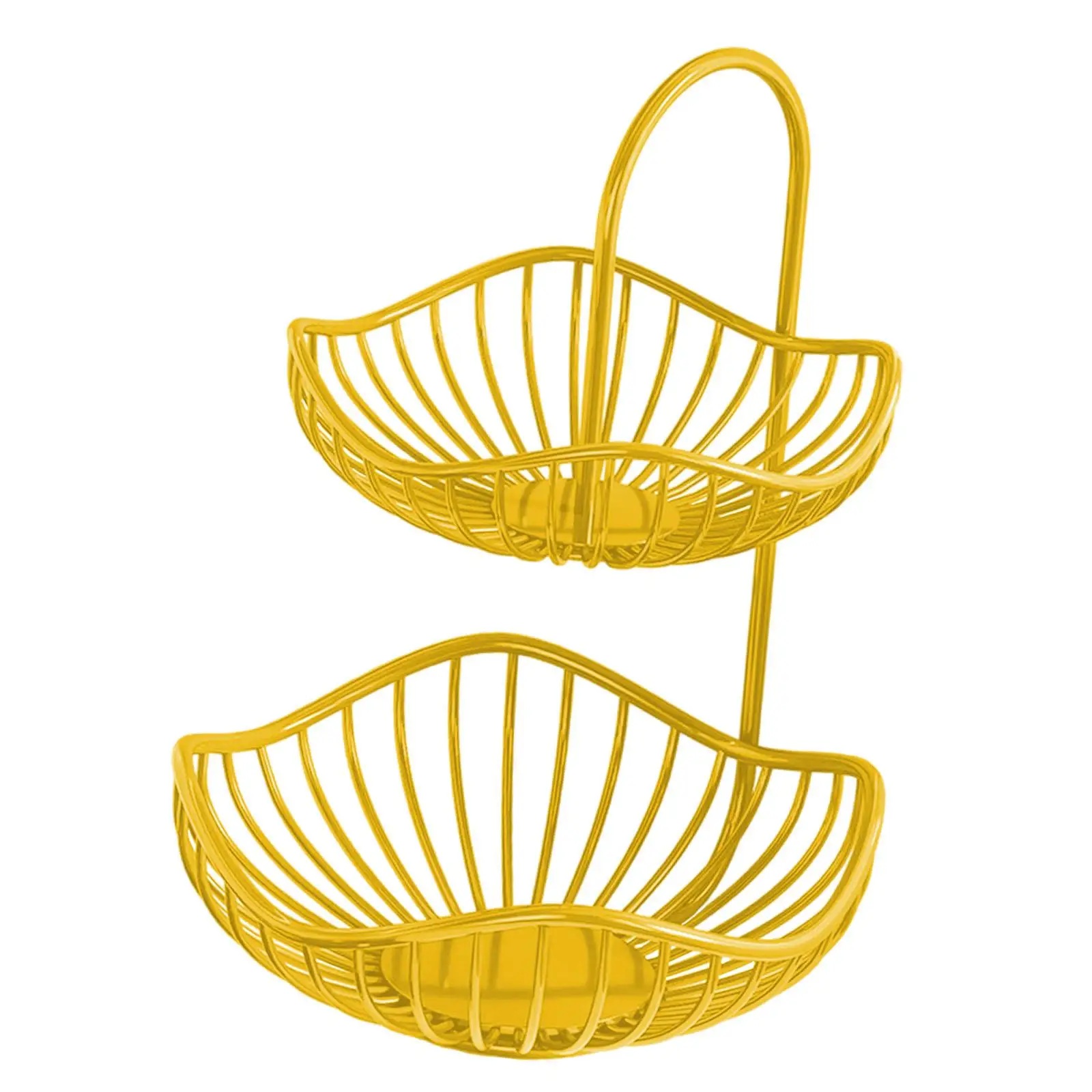 2 Tier Fruit Basket Garlic Holder Versatile Minimalist Snack Container Fruit Stand for Pantry Table Centerpiece Party Holiday