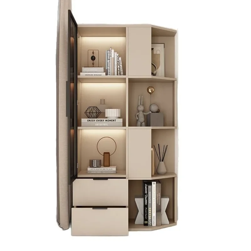 

Solid wood window cabinet storage balcony floor-to-ceiling windows to store high-end household items
