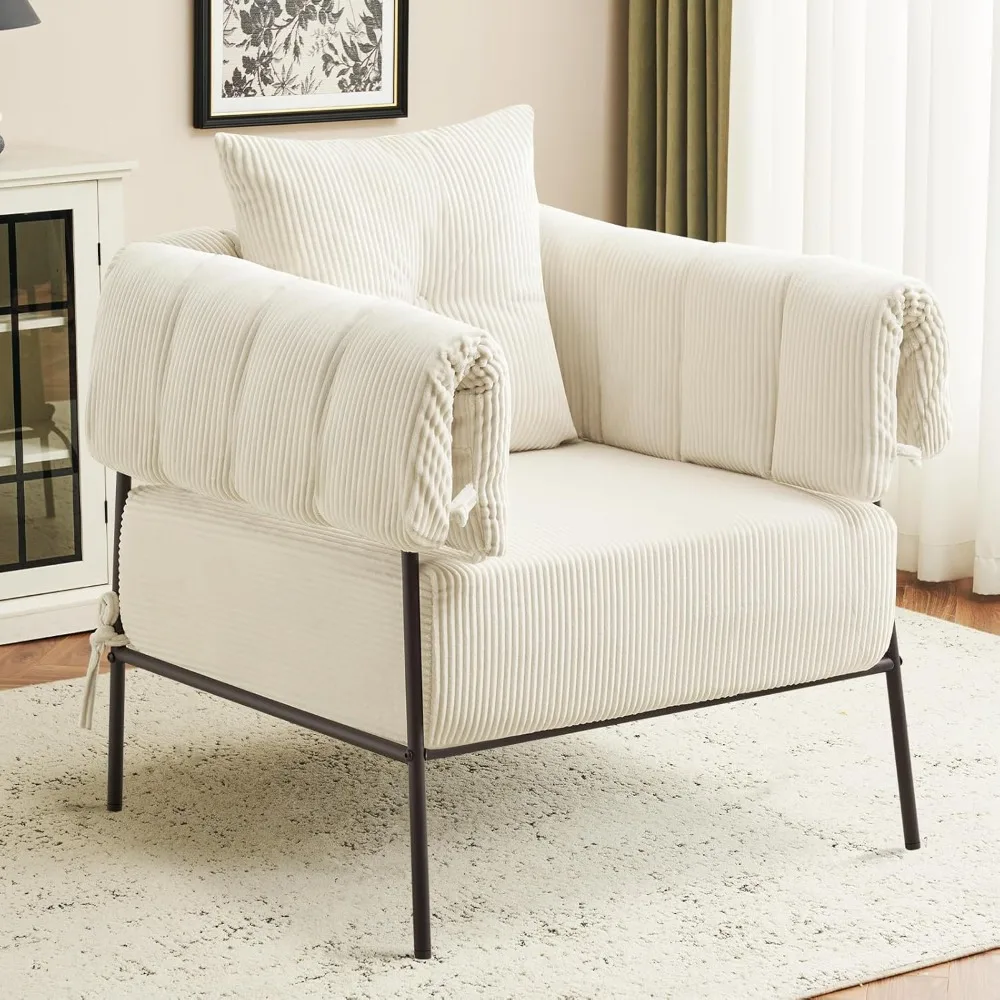 Furniliving Modern Accent Chair Comfy Chair  for Living Room Upholstered Bedroom Arm Chair