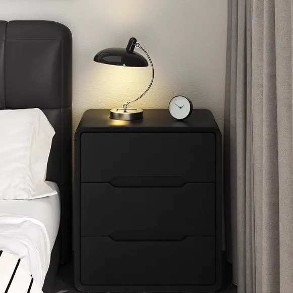 

Шкаф для хранения в спальне Прикроватная тумбочка из массива дерева Черный современный простой прикроватный шкаф Легкий роскошный высококачественный шкафчик