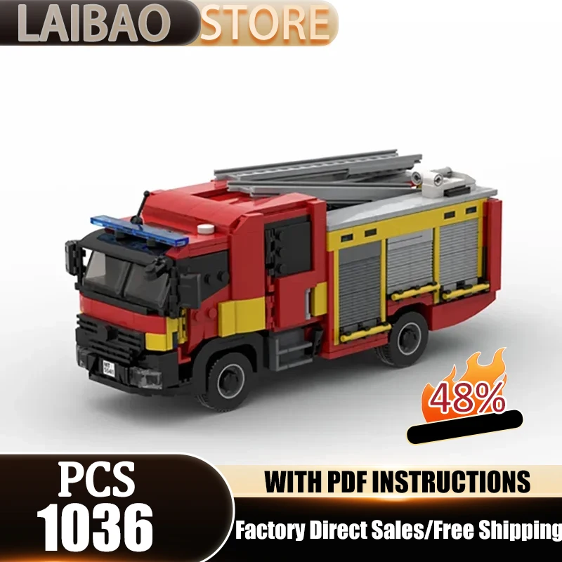 

Mk3 Pump Ladder Moc Building London Fire Brigade Car Series Blocks Technology Bricks Brand-name Vehicle DIY Toys For