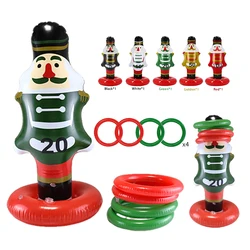 Christmas Inflatable Ring Toss Game Ferrule Ring Snowman Antlers Hat Candy Party Game Outdoor Entertainment Projects Props