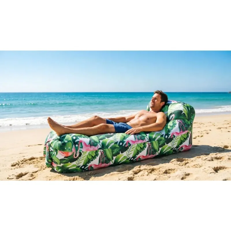 Outdoor Beach Portable Inflatable Lazy Sofa Bed Courtyard Colorful Bring Pillow Airbed Bedroom Parent Child Soft Air Mattress