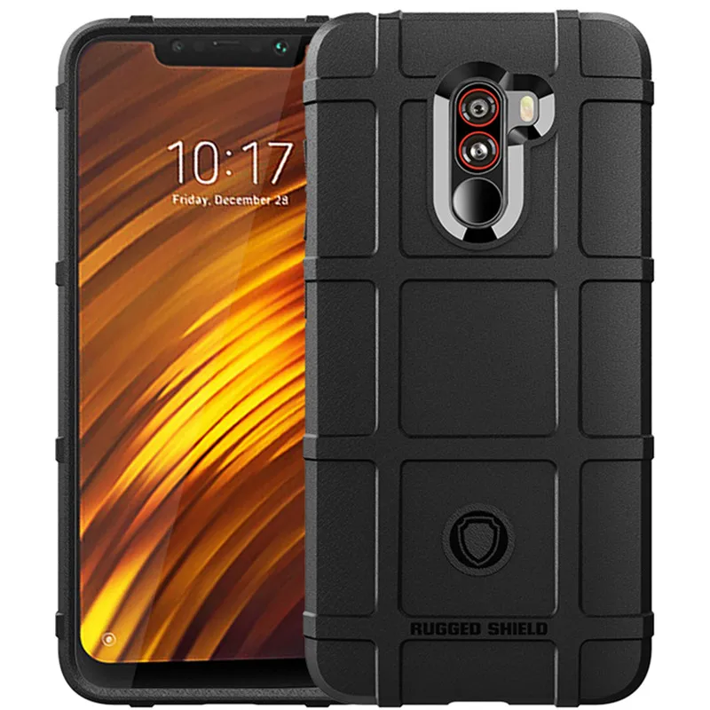 For Pocophone F1 Armor Heavy Duty Shield Case Soft Back Cover for xiaomi pocophone f1 Shockproof Silicone Cases