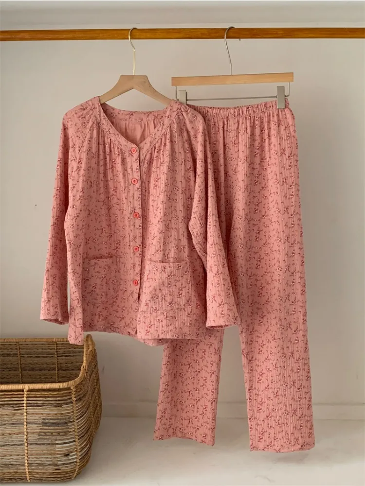 Conjuntos de pijamas elegantes para mulheres, pijama tremendo para senhoras, pijamas estéticos, estilo francês, popular e glamoroso, primavera