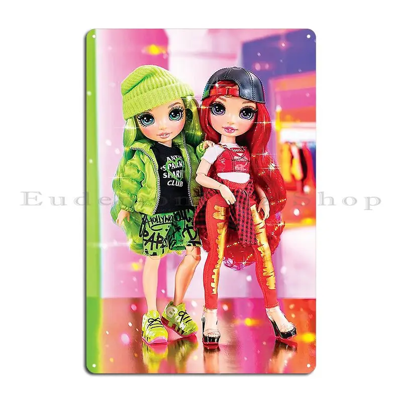 Jade Hunter And Ruby Anderson Rainbow High Dolls Metal Plaque Cave Classic Printing Designing Rusty Tin Sign Poster