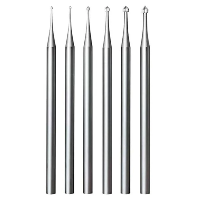 A98E-6Pcs รูปทรงกระบอกกรวยแกะสลัก Burr ชุด 3/32 นิ้ว Shank การตั้งค่าหิน Burs Lapidary ทําเครื่องมือสําหรับ Lapidary 008-023