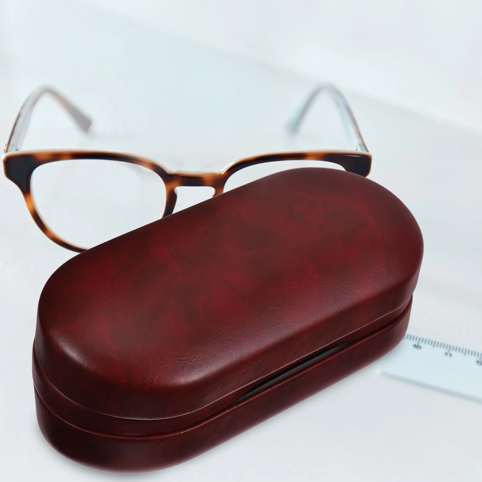 

Double Glasses Case Hard Shell Compact Eyeglasses Box Soft Lining Durable Portable Storage Sunglasses Travel Organizer