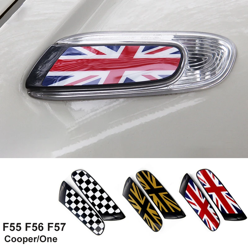 2pcs Car Exterior Decoration Side Fender Cover Signal Light Case Sticker for COOPE R F55 F 56 F 57 14-21 Car Accessories