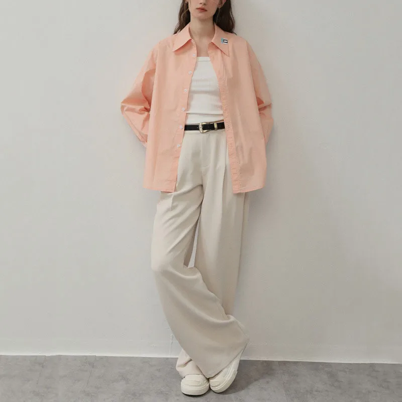 HKSH Summer New Women Wide Leg Pants Wrinkle-Resistant High-End Draped Elegant Fashion Simple Style Chic Casual Versatile HK9728