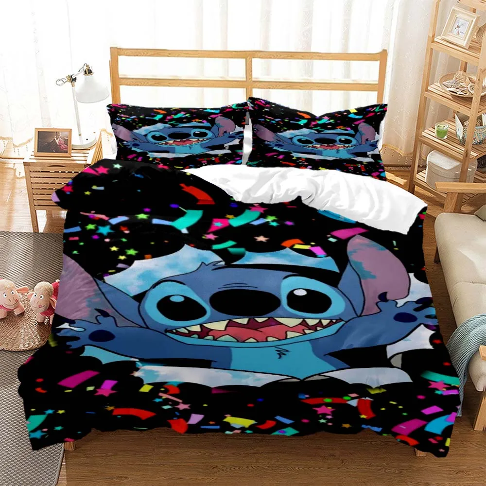 Disney-juego de ropa de cama para niños y niñas, juego de funda de edredón con funda de almohada, ropa de cama de matrimonio y King