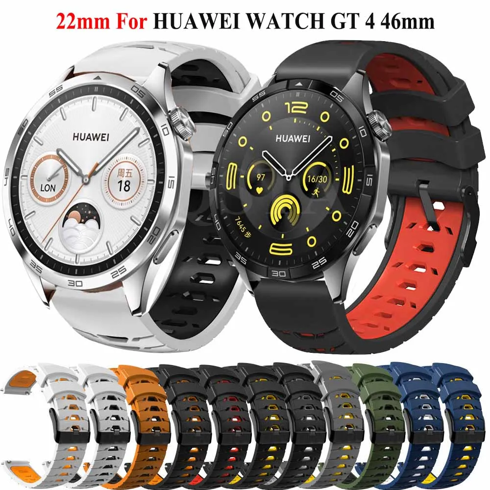 Silicone Watch Strap for Huawei Watch GT 4 46mm /4 Pro/Ultimate/Buds Bracelet for Huawei GT2 GT3 Pro 46mm Watchbands Accessories