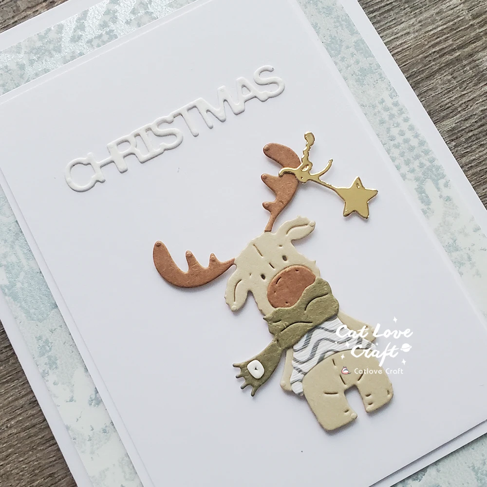 Catlove Niedliche Weihnachtstiere Metall-Stanzformen Scrapbooking-Schablone Stanzwerkzeug für Kartenherstellung DIY-Handwerk Prägung Neue Stanzformen – Detail 5