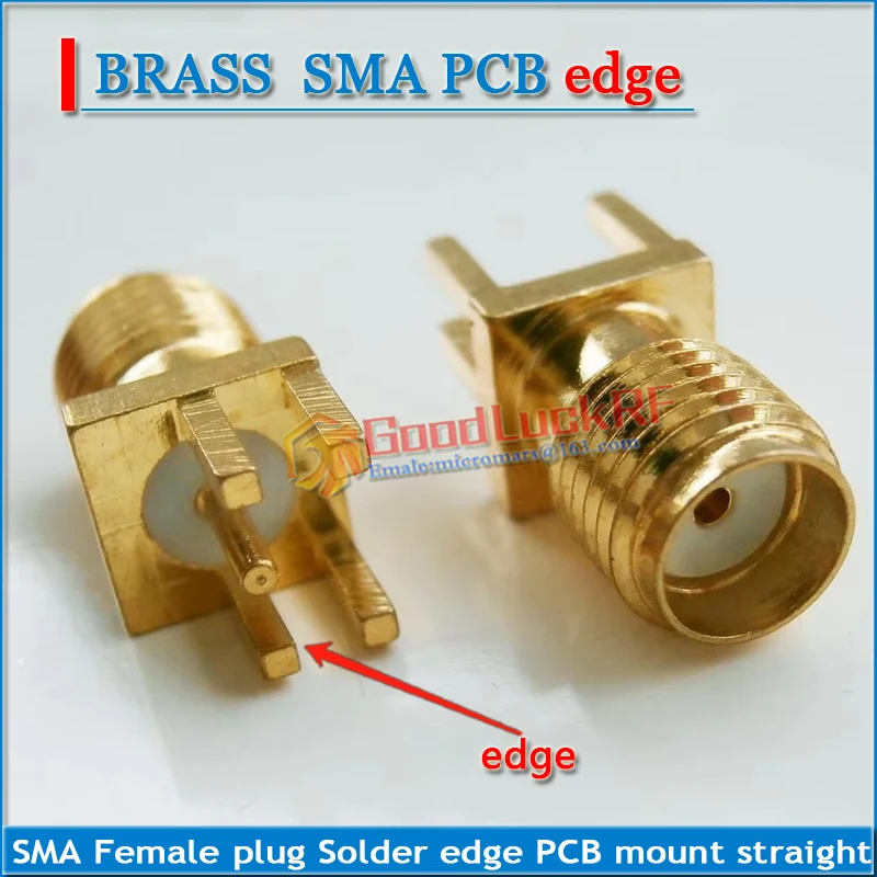 1X Stuks Rf Connector 0.62 ''Socket Sma Vrouwelijke Plug Solder Edge Pcb Clip Mount Straight Vergulde Coaxiale Rf adapters