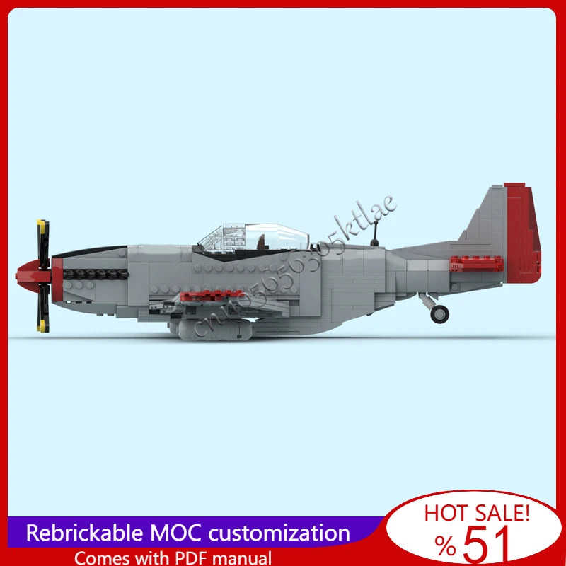 789 pçs P-51D único assento lutador jato aeronaves modelo moc blocos de construção tijolo diy montagem criativa brinquedo para crianças presente natal