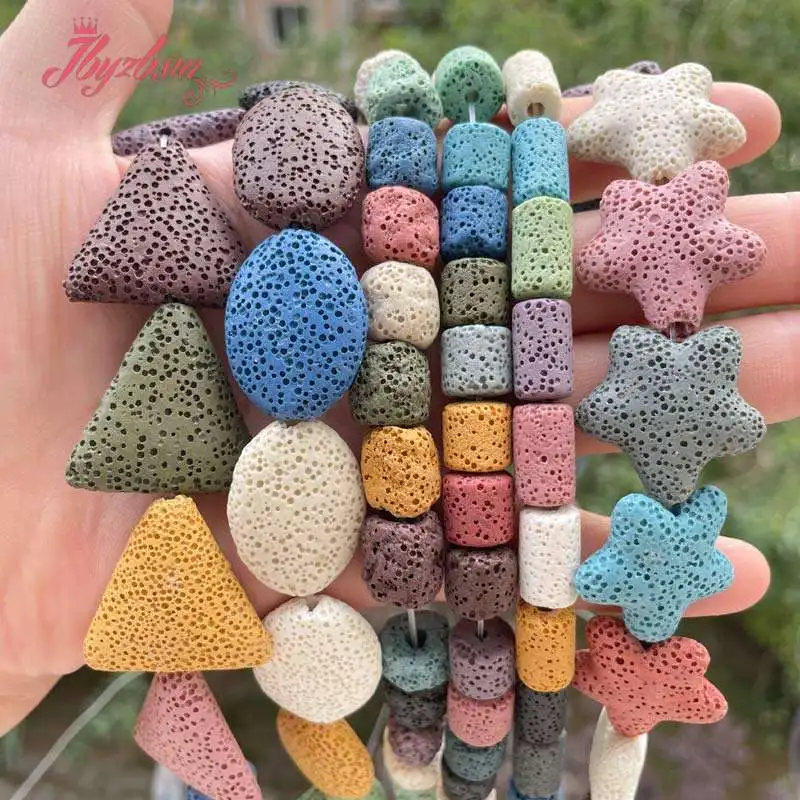 Natural Multicolor Lava Rock Bead Stone Beads For DIY Necklace Bracelats Earring Fashion Jewelry Making Loose 15\