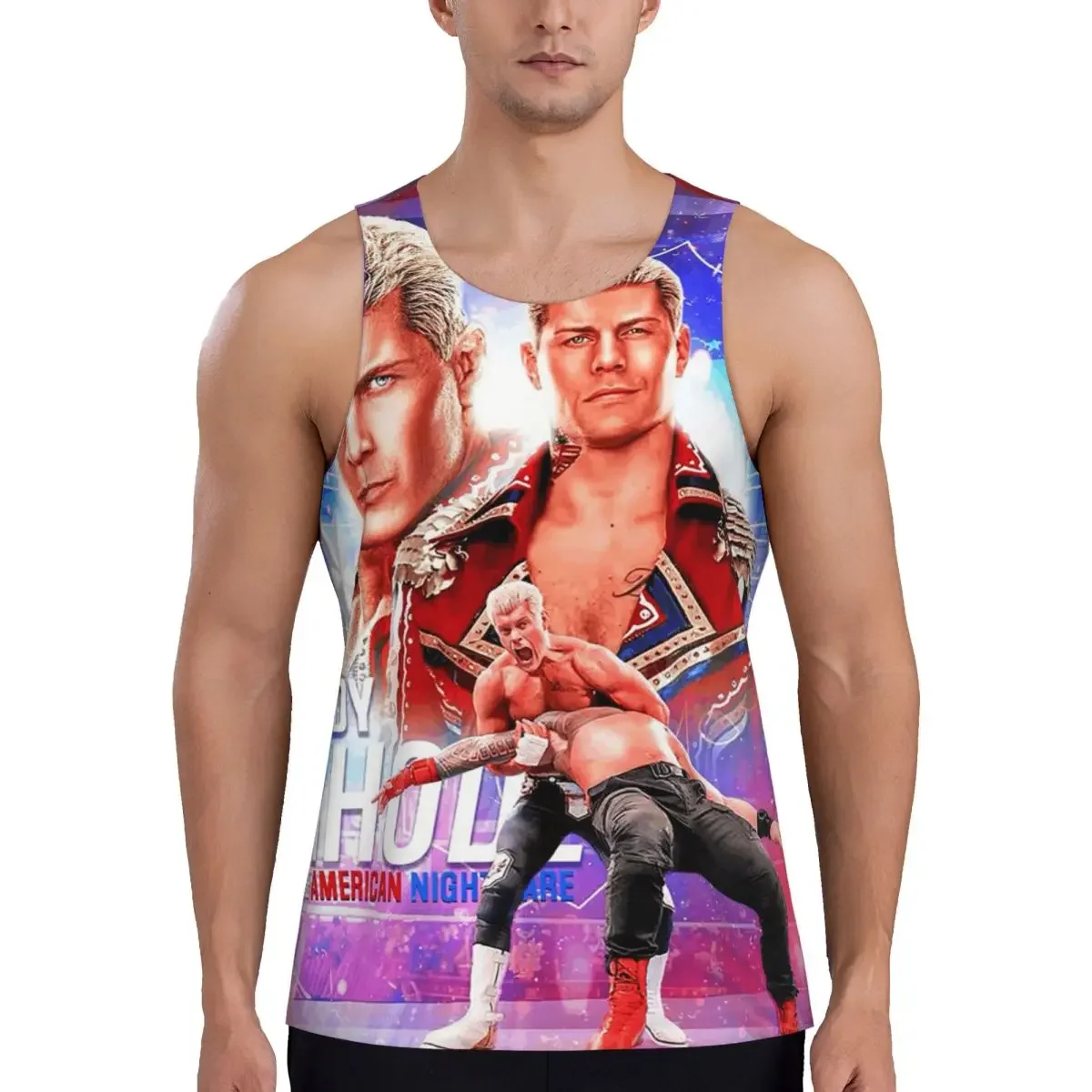 In The Ring Cody Rhodes American Nightmare Gym Tank Bodybuilding Vest Fitness Sleeveless Tops Quick Men Workout Sports Clothing